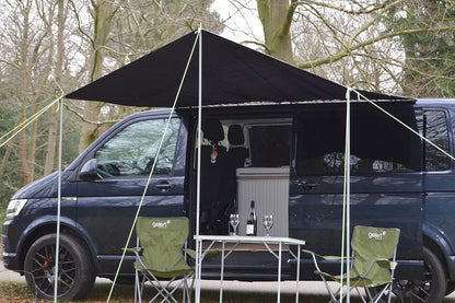 WILD EARTH SQUARE Zonneluifel voor Campers, Busombouwingen, Campers of Caravans 240cm x 240cm MEDIUM GRIJS