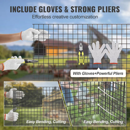 VEVOR Hardwaredoek, 48" x 100' Gegalvaniseerde Wire Mesh Roll, 19 Gauge Kippengaas Omheining Roll, Vinyl Coating Metalen Wire Mesh voor Kippenhok Barrière, Konijn Slang Hekken, Pluimvee Behuizingen