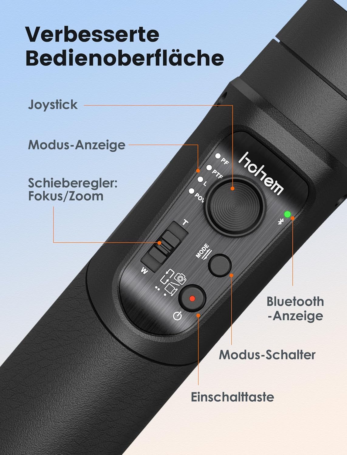 hohem iSteady Mobile Plus Stabilisator voor smartphone met 3 assen voor video-opnames met gezichts- en objecttracking, 600 graden automatische rotatie, Gimbal voor Android iPhone 15, 14, 13 Pro