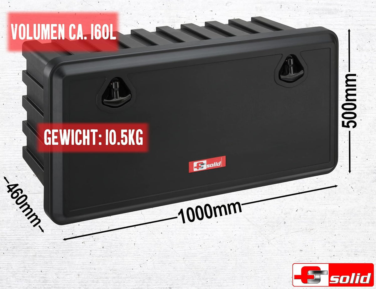 Underbody Box (1000 x 500 x 460) Opbergbox Aanhangwagen Box Opbergbox Truck Spanband Box Ondervloer Box Gereedschap Box Opbergdoos