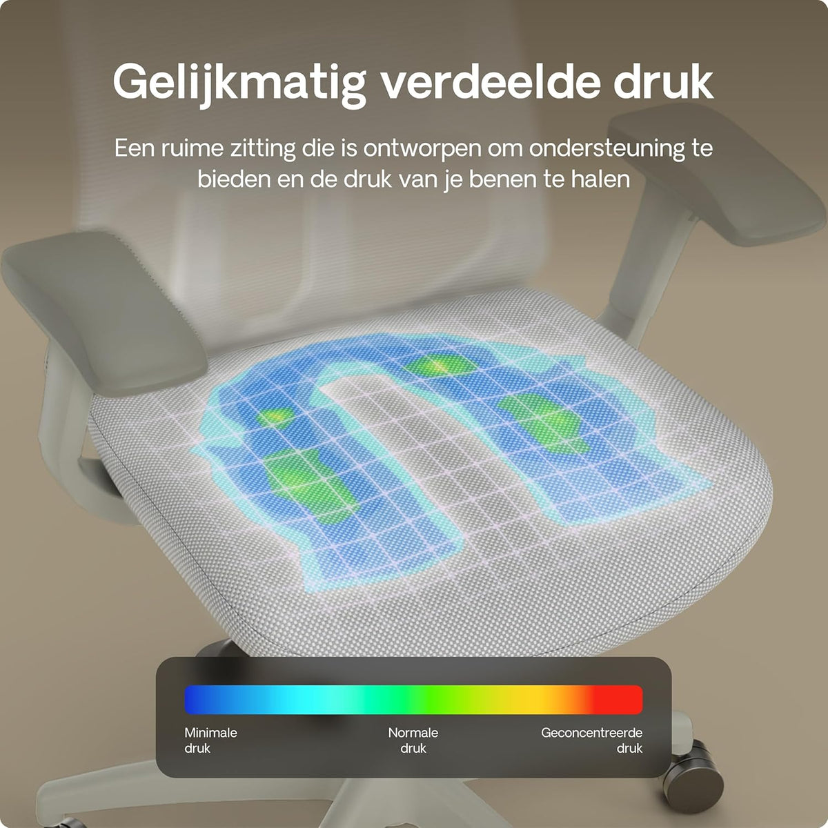 Desktronic SitOne Office Chair Adjustable Ergonomic Office Chair with Headrest, Armrests, Lumbar Support, Height Adjustment - Designed for European Body - Breathable Mesh - Spacious Seat (Grey) - QUORE