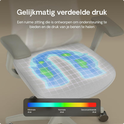 Desktronic SitOne Office Chair Adjustable Ergonomic Office Chair with Headrest, Armrests, Lumbar Support, Height Adjustment - Designed for European Body - Breathable Mesh - Spacious Seat (Grey) - QUORE