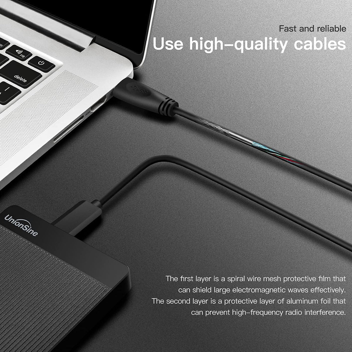 UnionSine HD2510 Externe harde schijf, draagbaar, 4 TB, USB 3.0, compatibel met pc, Mac, laptop, Xbox, Xbox One, PS4, zwart
