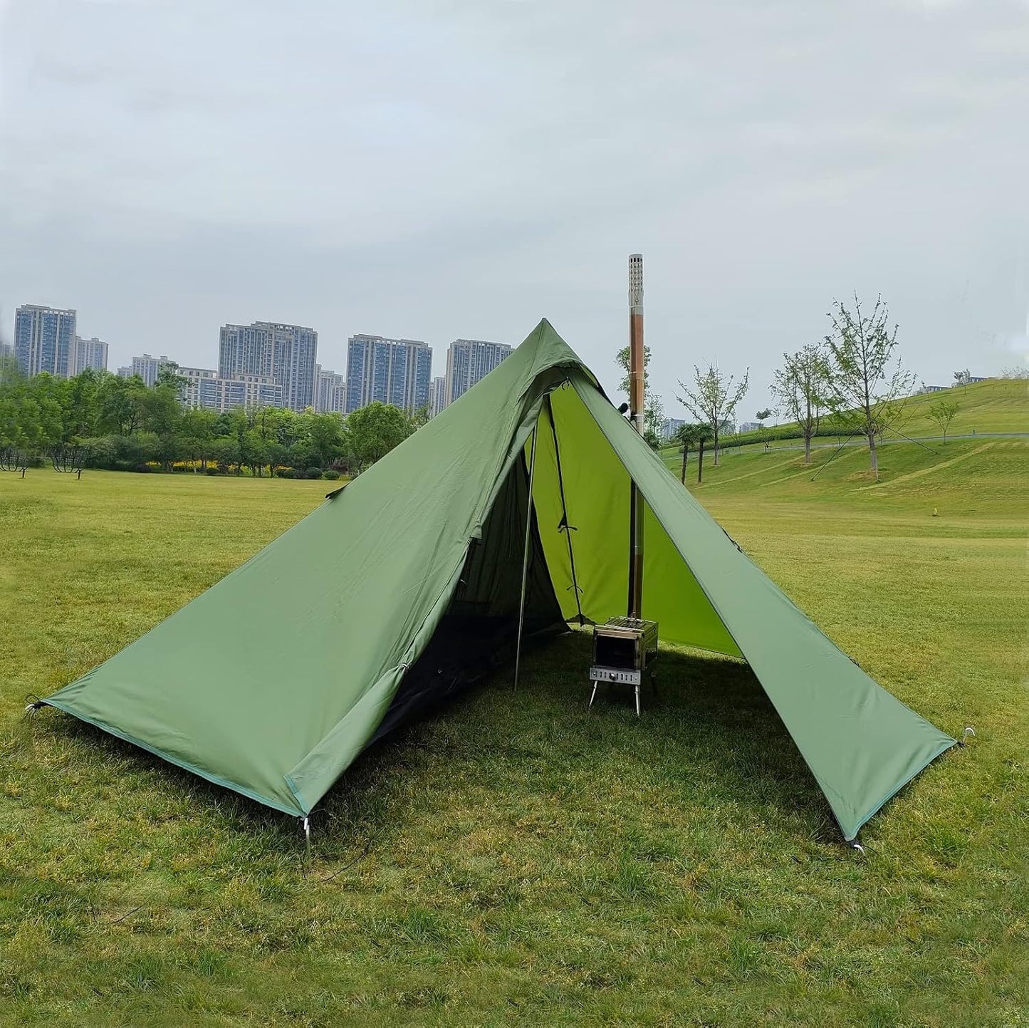 Longeek 1-4 Persoon Tipi Tent Camping Wandelen Verwarmde Onderdak HUT Schoorsteen hot Tipi Gemakkelijk Opzetten