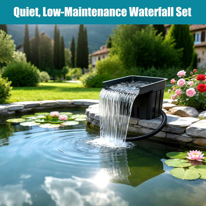 Biling Vijverwaterval met vijverfilter, complete set, zwembadwaterval met 80 W, 4500 l/u vijverpomp, watervallen, beekloop, kit voor tuinvijver, waterspel, terras