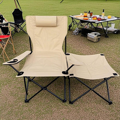 Klapstoel – Vouwstoel – Ligstoel – Lounge stoel – Recliner – Ergonomisch Design – Stevig Frame – Outdoor Loungestoel – Inklapbaar – Khaki