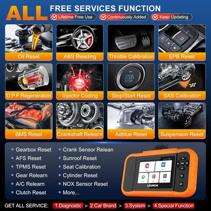 OBD2 Diagnoseapparaat – Autodiagnose Scanner – Foutcode Uitlezer – Uitleesapparaat Auto – Auto Diagnose Tool – Actieve Test Functie – ECU Codering – 50+ Resetfuncties – 4 Inch Touchscreen – Draadloos Met Batterij