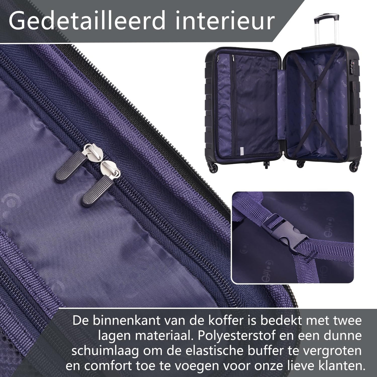COOLIFE Reiskoffer hardshell koffer Grote Inchecken Koffer Bagage Lichtgewicht Reiskoffer Handbagage Koffer incl. TSA-slot trolley bagage rolkoffer 4 wielen ABS harde schaal (Geel, 77cm-93L)