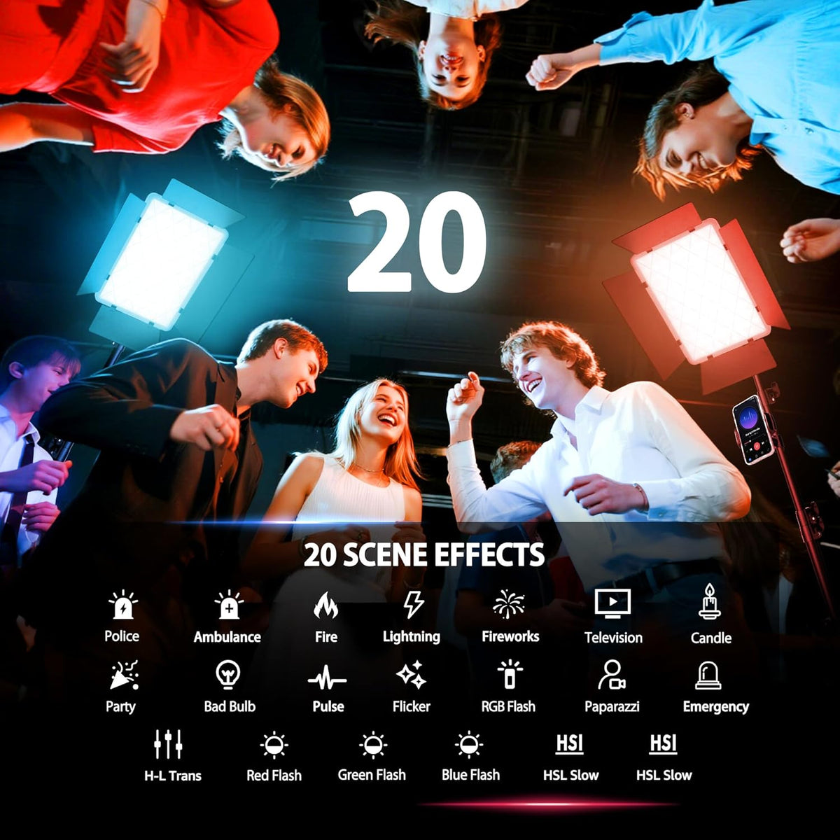 RGB Videolicht – Led Videolamp – Fotolamp – Studioverlichting – Paneellamp – 2-Pack – 40W – 2700K-6500K – Met Afstandsbediening En Telefoonhouder