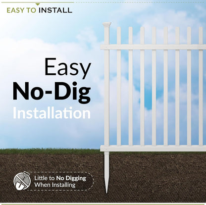 Zippity Outdoor Products ZP19057 Burbank No Dig Vinyl Fence 44" B x 41" H, Wit