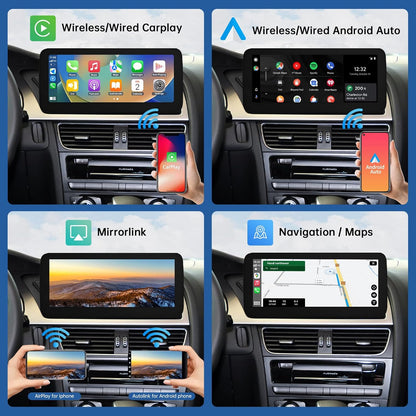Road Top 12.3 Inch Car Radio Wireless CarPlay Touch Screen for Audi A4 A5 2009-2015 Year with 3GMMI, Car Radio Stereo Multimedia Screen, Support Wireless Android Auto, Navigation, Mirrorlink - QUORE