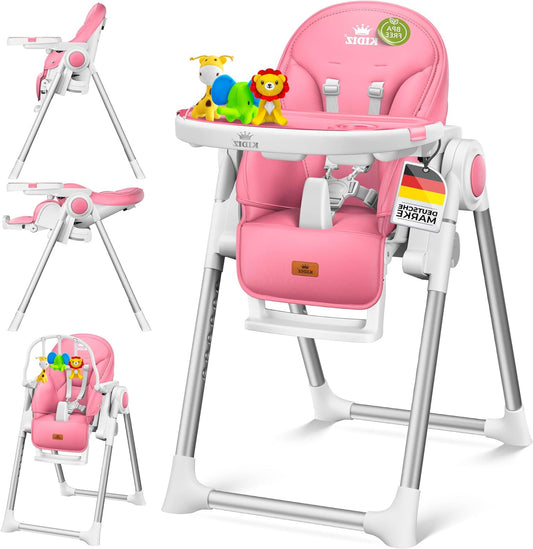 KIDIZ® 3-in-1 High Chair with Play Bar, Baby Lounger, Combination High Chair, High Baby Chair, Adjustable to 7 Heights, Adjustable Backrest, Growing From 0 Months to 6 Years, Baby Chair, - QUORE
