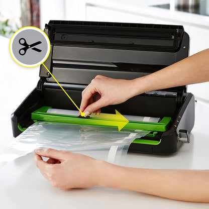 FoodSaver FFS005X vacuümmachine met opbergvak voor rol en snijder, pulsfunctie voor breekbaar voedsel, inclusief accessoires en bijpassende vacuümzakken