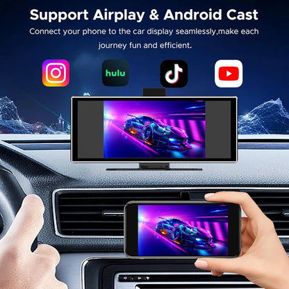 Carplay Scherm – Touchscreen – Android Auto – Airplay – Mediaspeler – 11,26 Inch IPS – Draadloos – 4K Achteruitrijcamera – Navigatie met GPS