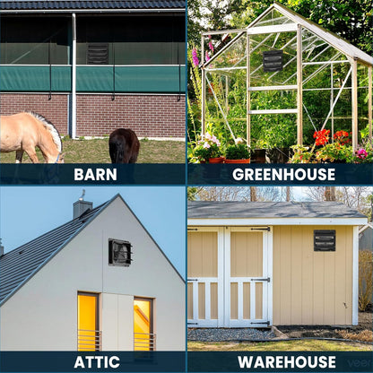 HG Power Afvoerluchtventilator met toerentalregelaar, industriële wandventilator, 1500 m³/uur, regelbaar, met gaaszeef, aluminium raamventilator met EU-stekker voor kelder, garage, keuken, lamellen