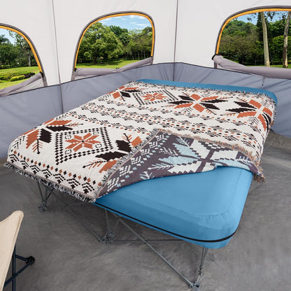 KAMPKEEPER Camping Cot, Opvouwbare Camping Cot met Opblaasbare Luchtmatras en Draagtas, voor Outdoor Travel Camp Beach Vakantie, Ondersteunt 500 lbs (niet inbegrepen de Airpump) -Queen