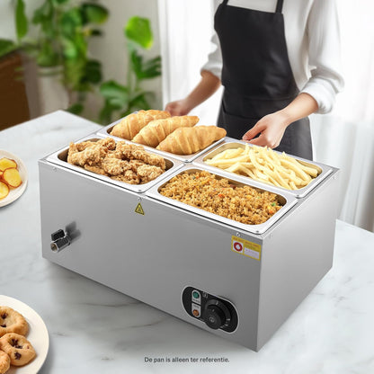 WILPREP Commerciële Voedselwarmer GN1/1, Elektrische Voedselwarmer 1500W met Regelbare Temp. 30-85°C, Roestvrij Staal Warmhoudplaat voor Buffet Food Truck Hotel Catering Meer