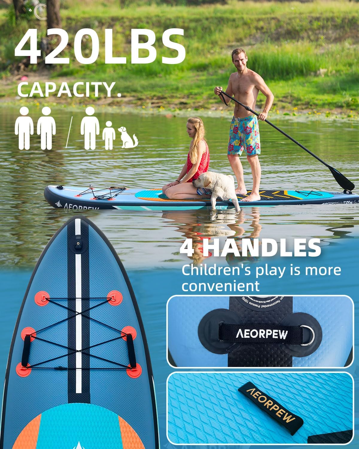 Opblaasbare paddleboards voor volwassenen, 86 cm breed, stand-up paddleboard, versterking op wedstrijdniveau, met alle premium SUP-boardaccessoires voor volwassenen en jongeren van alle
