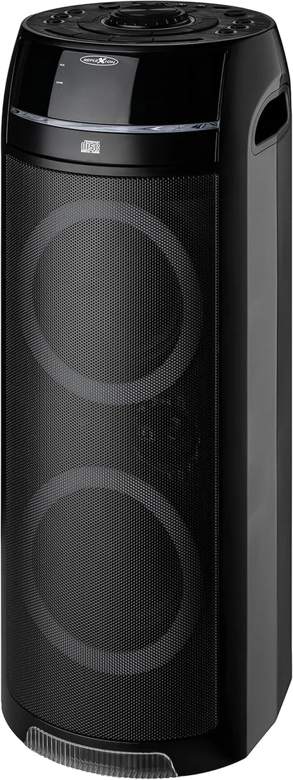Mobiele Bluetooth Party Speaker Zwart – Discoluidspreker – Partybox – Bluetooth Speaker – Luidspreker – Ingebouwde Cd-Speler – Ledverlichting Met Meerdere Lichtstanden