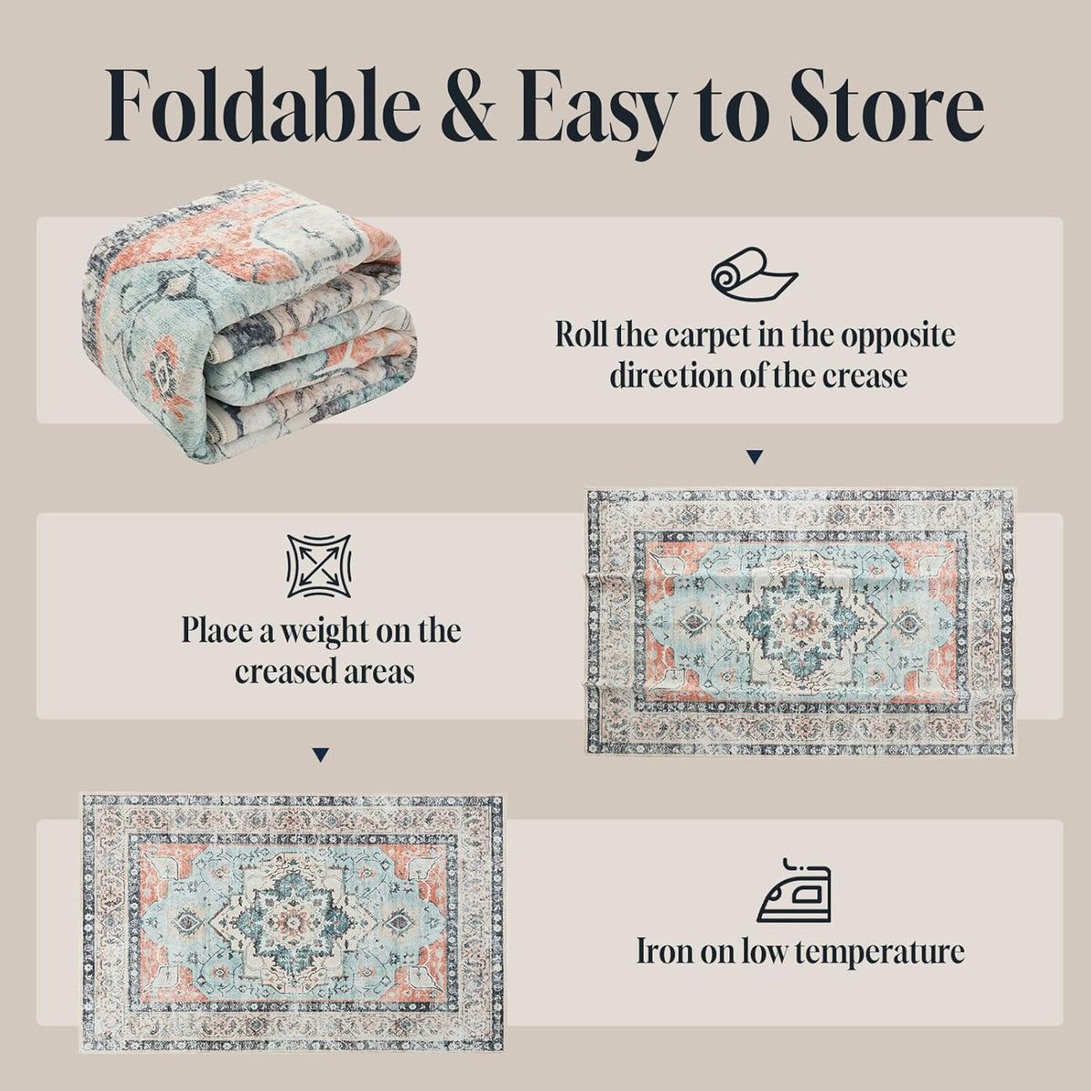 CHOSHOME Wasbare vloerkleden voor woonkamer, slaapkamer, keuken, eetkamer, 200 x 290 cm, oranje-groen