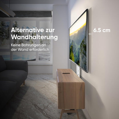 ONKRON TV vloerstandaard voor 26-65 inch beeldscherm tot 35 kg, universele tv-standaard in hoogte verstelbaar, VESA 100 x 100-400 x 400, standaard televisiestatief, wit TS1140-W