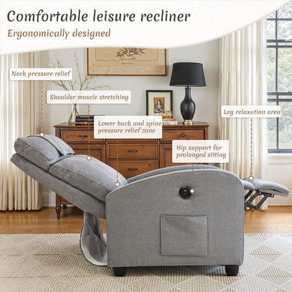 <font dir="auto" style="vertical-align: inherit;"><font dir="auto" style="vertical-align: inherit;">        Relaxation armchair, TV chair, leisure chair with USB and Type-C charging ports, adjustable backrest and footrest, single chair for living room, be