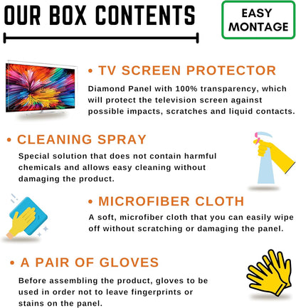 55 Inch Sterk Tegen Impact TV Screen Protector - Ultieme Bescherming met 100% Transparantie, Anti-Shock & Clear View