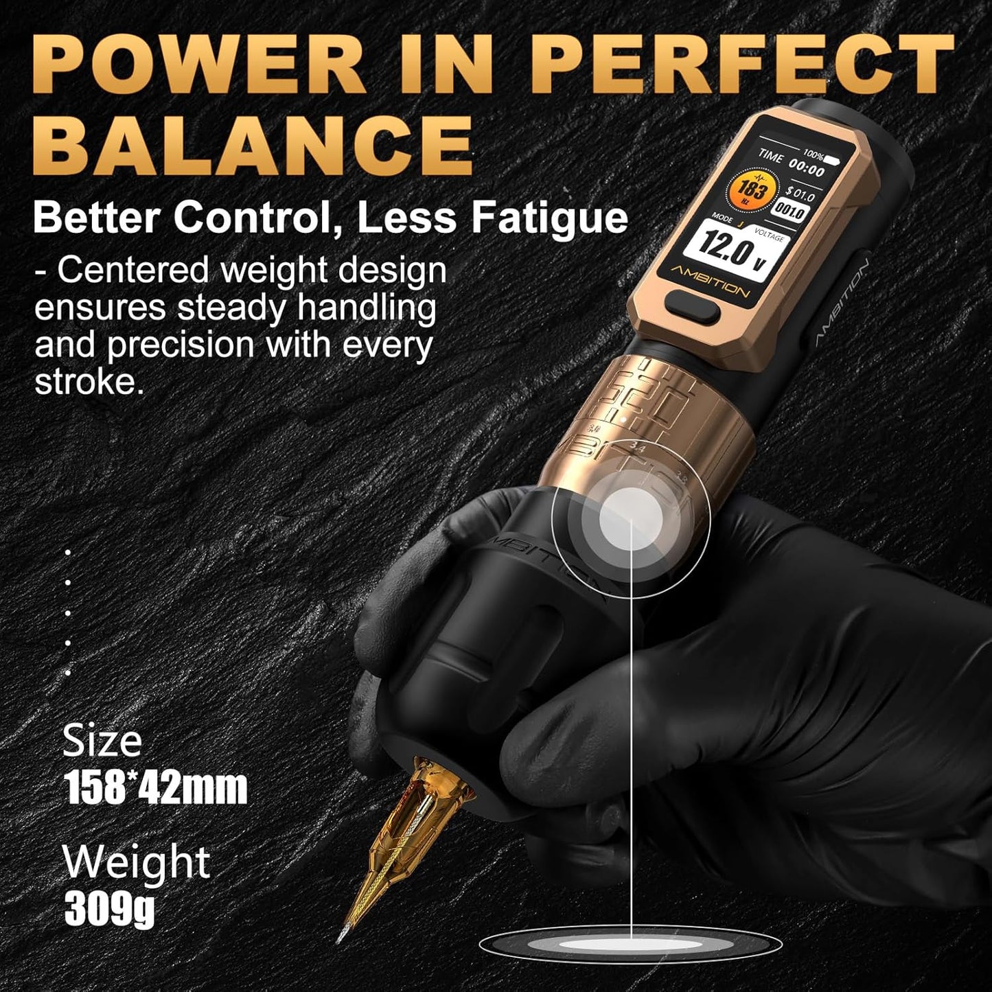 Ambition Soldier Pro 520 Tattoo Machine Draadloze Rotary Pen met 520g.cm Krachtige Motor, Dubbele 2400mAh Batterij en Verstelbare Slag, Professionele Tattoo Uitrusting voor Artiesten
