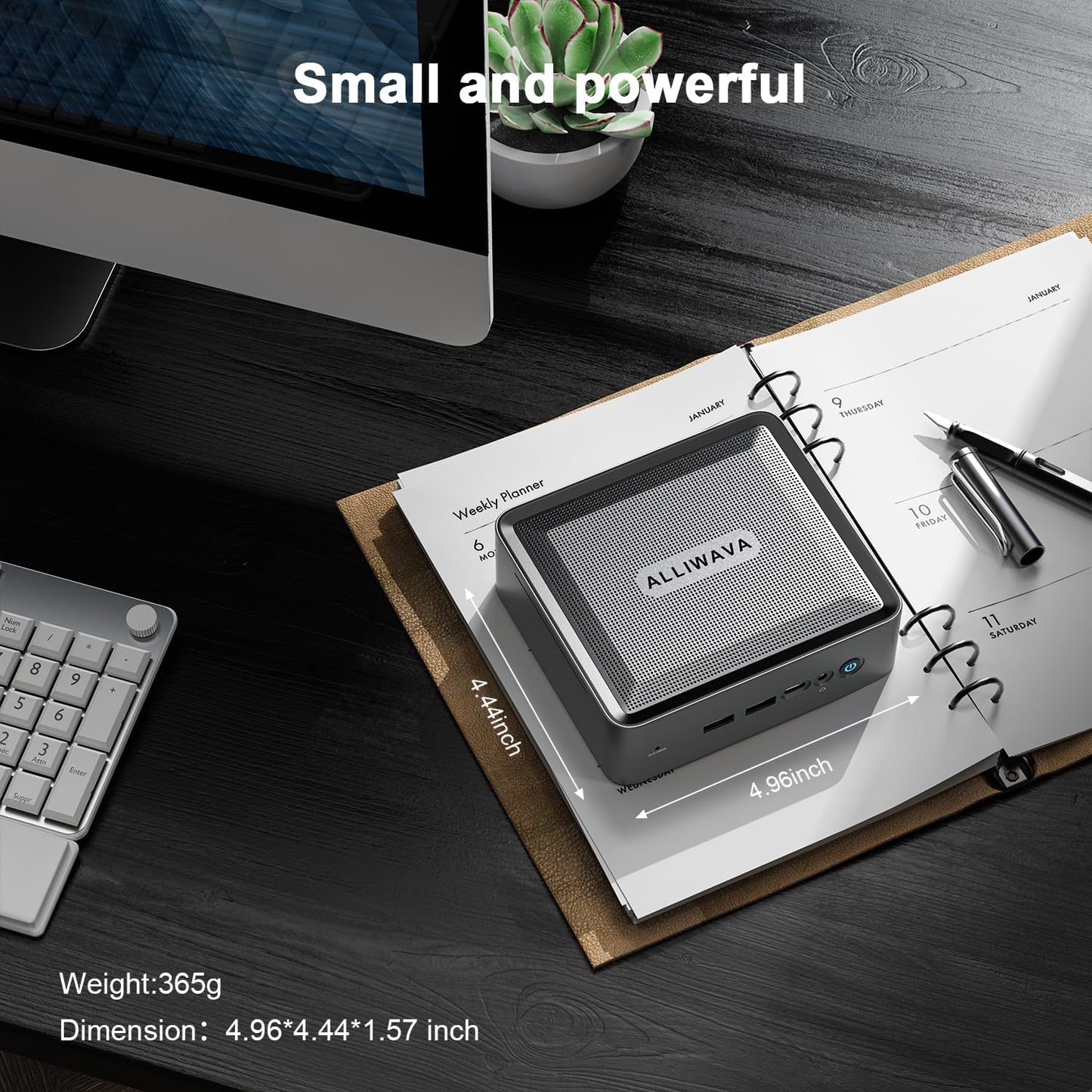 ALLIWAVA U58 Mini PC AMD Ryzen 7 5825U 32GB DDR4 512GB NVME SSD (8C/16T, tot 4,5 GHz), WiFi 6E & BT5.2, 2X HDMI & USB-C drievoudige 4K 60Hz uitgang, Thuiskantoor en Multimedia Computer