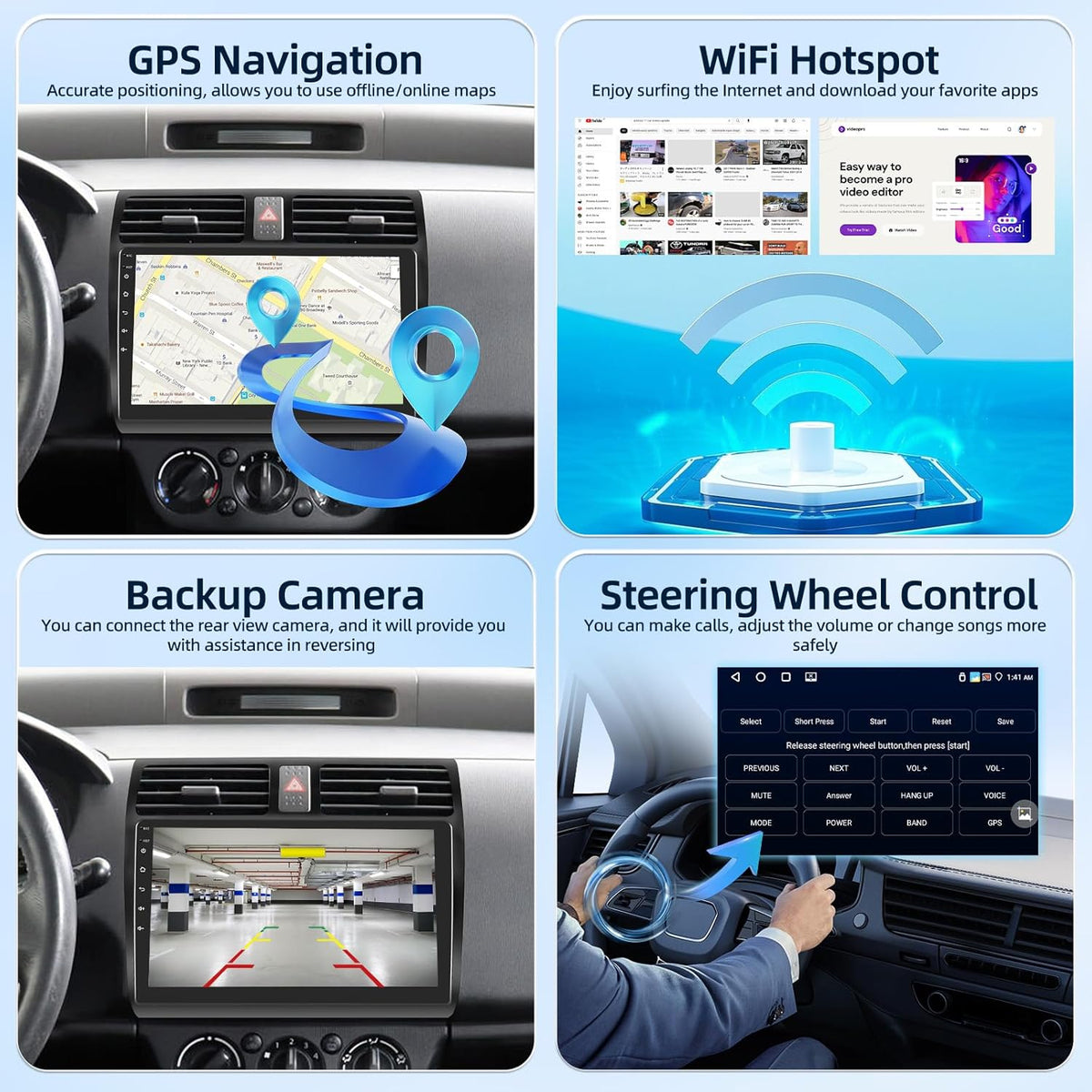 [4G+64G] Android Car Radio for Suzuki Swift 2005-2010 with Wireless Carplay & Android Auto, 10 inch IPS Touch Screen Car Stereo with GPS, WiFi, 32EQ, Bluetooth 5.0, FM/RDS Radio