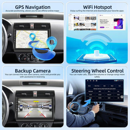 [4G+64G] Android Car Radio for Suzuki Swift 2005-2010 with Wireless Carplay & Android Auto, 10 inch IPS Touch Screen Car Stereo with GPS, WiFi, 32EQ, Bluetooth 5.0, FM/RDS Radio