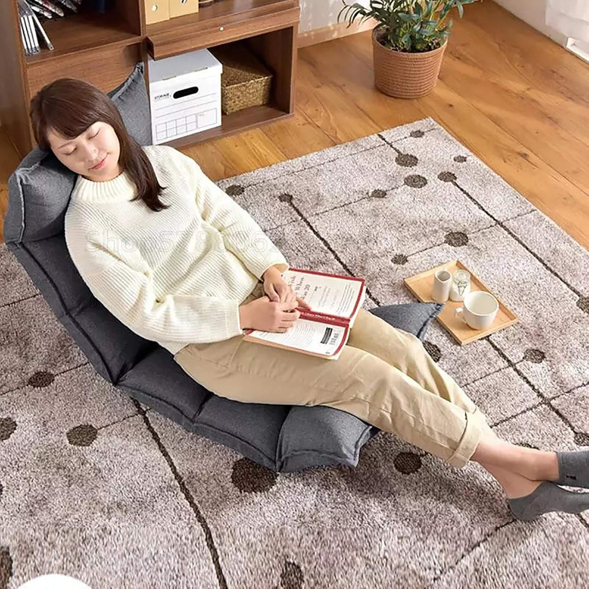 Lazy Sofa Bed Single Tatami Armchair Erker Dormitory Room Backseat Chair Floor Legless Chair Foldable Lazy Bed - QUORE