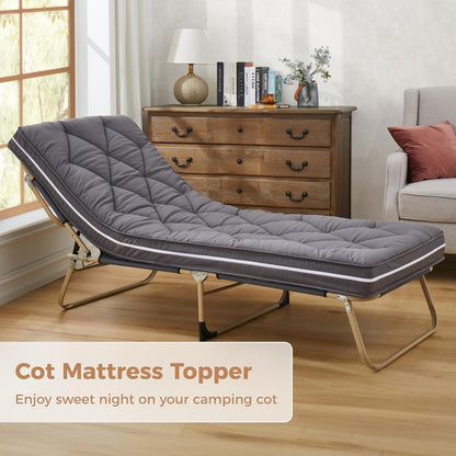 Enkele oprolbare vloermatras, traagschuim, opvouwbare bedmatrastopper, machinewasbare hoes, slaapkussen, draagbaar (190 x 97 x 10 cm) grijs