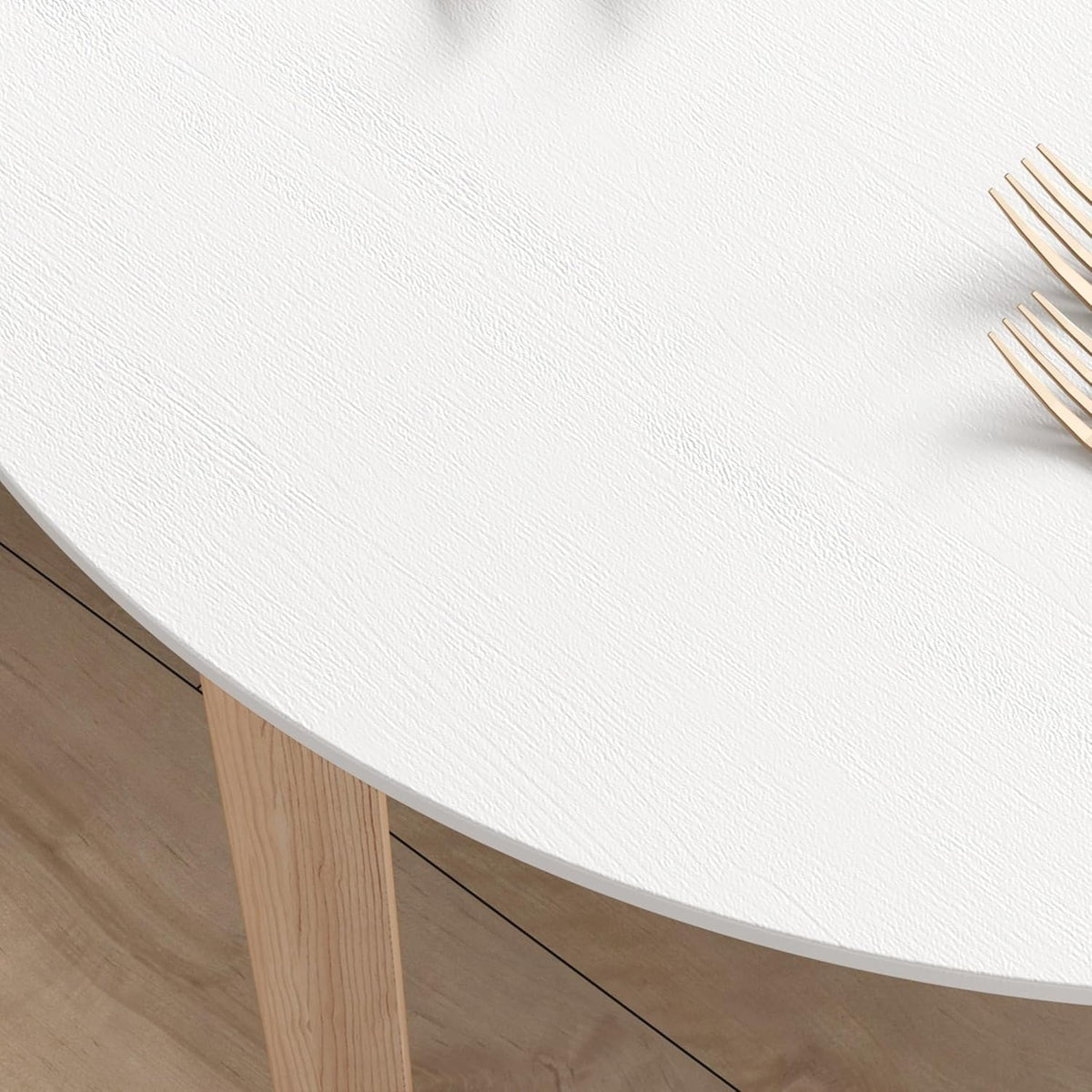 Ronde Eettafel – Tafel Voor Twee – Kleine Eettafel – Koffietafel – Bistrotafel – Massief Grenenhout – Diameter 75 cm, Wit