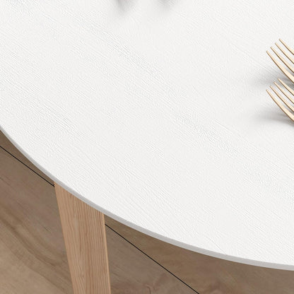 Ronde Eettafel – Tafel Voor Twee – Kleine Eettafel – Koffietafel – Bistrotafel – Massief Grenenhout – Diameter 75 cm, Wit