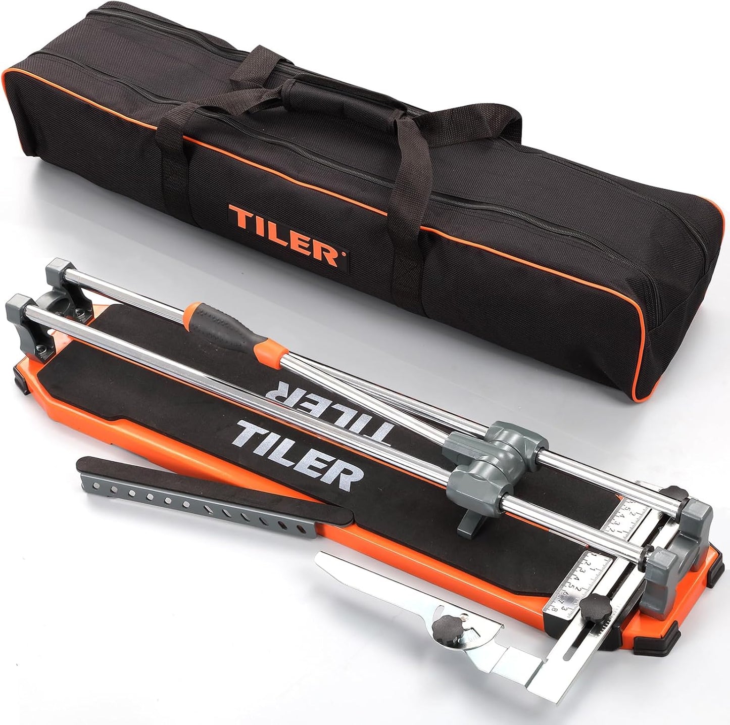 TILER 630 mm Tegelsnijder Handmatig, 25 inch Professionele Machine met Wolfraamcarbide Snijwiel,Basis en Antislip Steunen, Precieze Tegelsnijder voor Keramiek & Porselein, DIY & Vakmensen