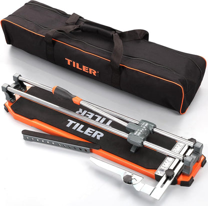 TILER 630 mm Tegelsnijder Handmatig, 25 inch Professionele Machine met Wolfraamcarbide Snijwiel,Basis en Antislip Steunen, Precieze Tegelsnijder voor Keramiek & Porselein, DIY & Vakmensen