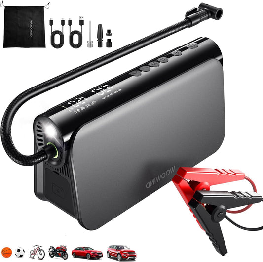 Draagbare Luchtcompressor – Bandenpomp – Tire Inflator – Compressor – Elektrische Pomp – 150 PSI Maximale Druk – Automatische Drukstop Met LED-Verlichting - QUORE