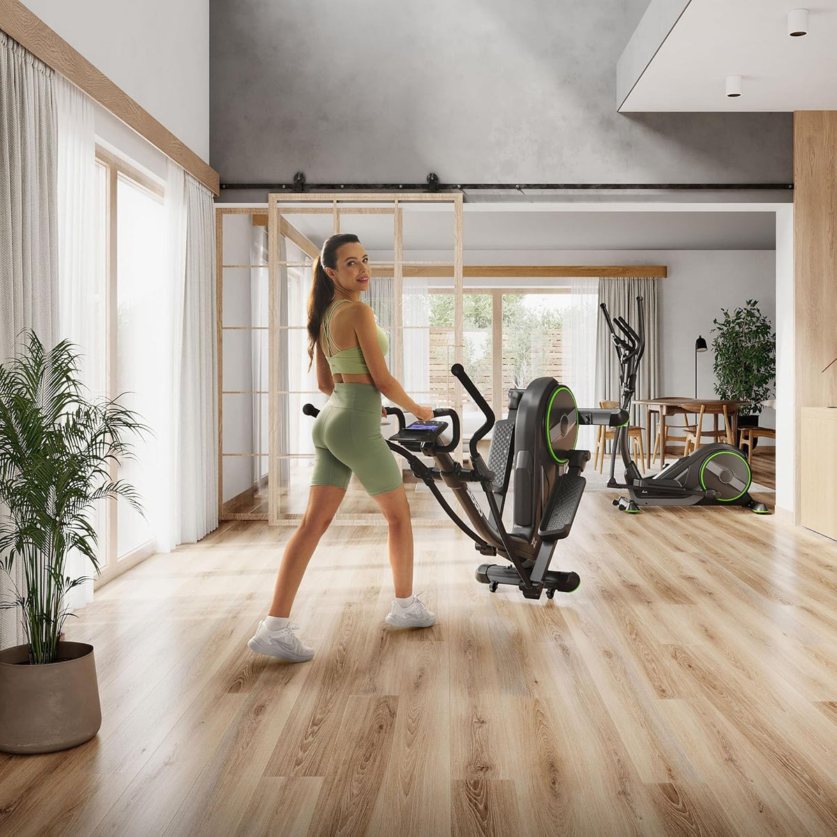 Zipro Ellipse Trainer Wave Ellipse Trainer, Up to 120 kg, Home Cross Trainer Cardio Training Device, Exercise Machines, Exercise Bike, 32 Resistance Levels, Bluetooth, iPad Holder - QUORE