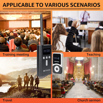 Retekess T130S Geüpgraded Tourgidssysteem, 49 Kanalen Draagbaar Draadloos Audiosysteem, 100 m Taalinterpretatiesysteem Voor Toerisme, Fabriek, Conferentie, Kerk, Universiteit, Training