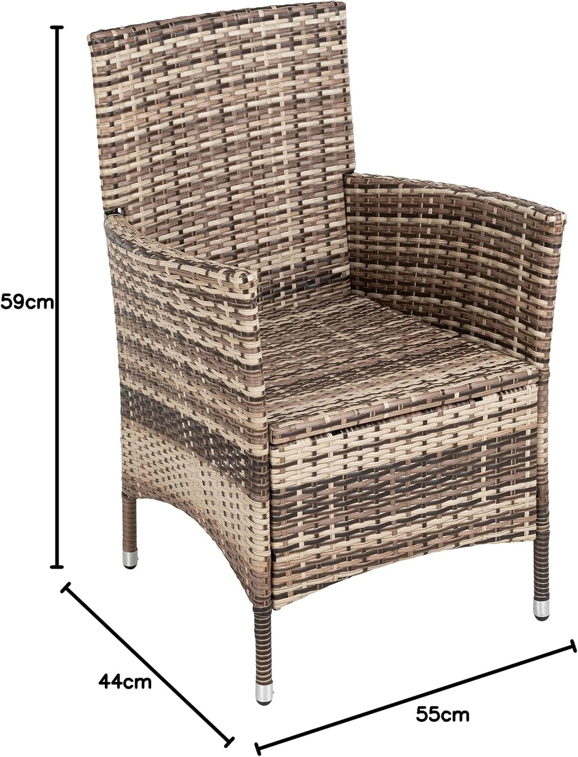 ESTEXO Polyrattan garden chair set, 2-piece chair set, rattan chair, garden chair, rattan chairs, balcony chairs, deck chairs, outdoor chairs, balcony chair, (beige-brown) - QUORE