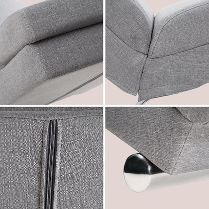 Casaria® Relax Chair XXL London 186 x 89 x 55 cm Ergonomic Fabric Lined 180 kg Load Capacity Living Room Office Indoor Chaise Longue Relax Chair Reclining Chair Grey - QUORE