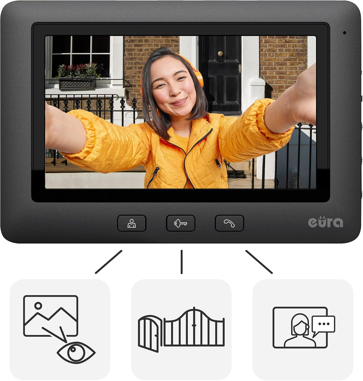 Eura VDP-45A3-TY Alpha+ TUYA WiFi Video deurintercomsysteem 4-draads 7 inch kleurenmonitor zwart