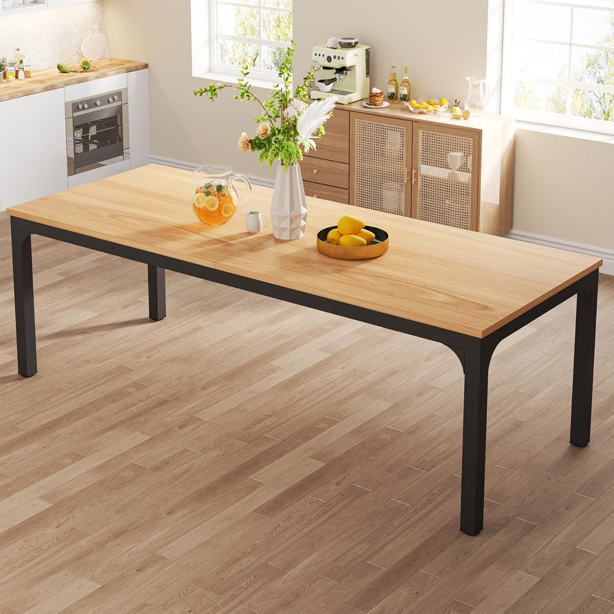 Tribesigns Dining Table for 6-8 People, 78 Inch Large Narrow Long Rectangular Kitchen Dining Table, 8 Seater Rustic Wooden Dining Table for Kitchen, Living Room (Table Only)