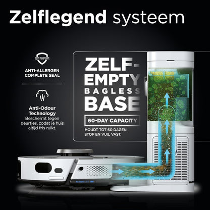 Robotstofzuiger – Robotstofzuiger en Dweil – Automatische Stofbak Leging – Slimme Vloerreiniger – Draadloze Stofzuiger – 3D- & LiDAR-Navigatie – Anti-Allergeen & Geurcontrole