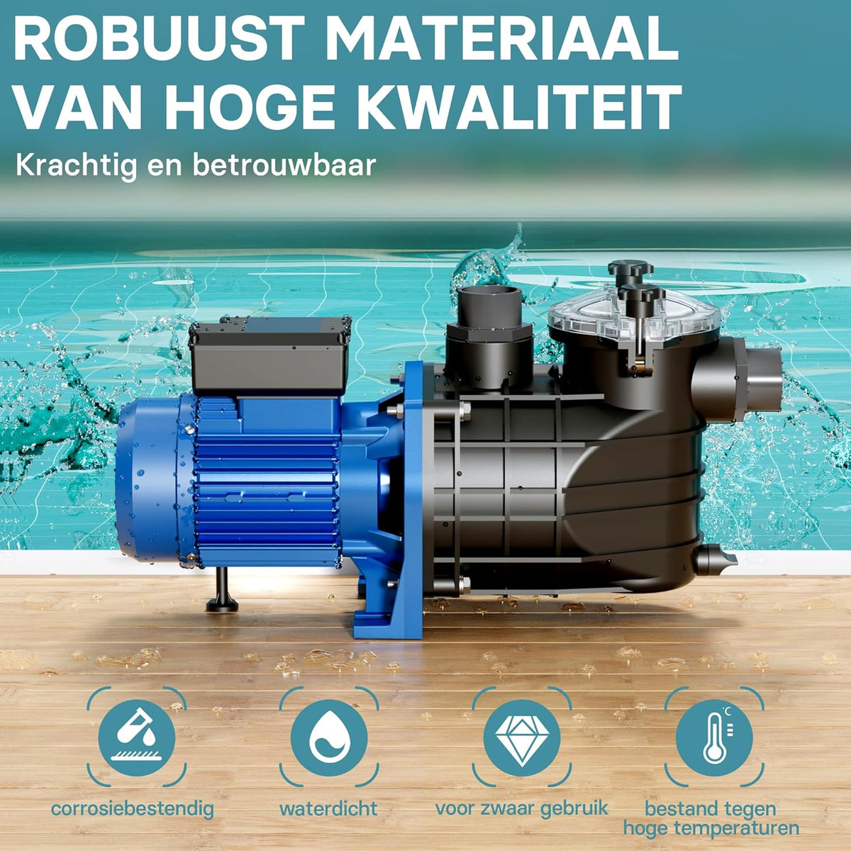 Poolpomp 34800 l/h 3000 W zwembadpomp filterpomp circulatiepomp pool