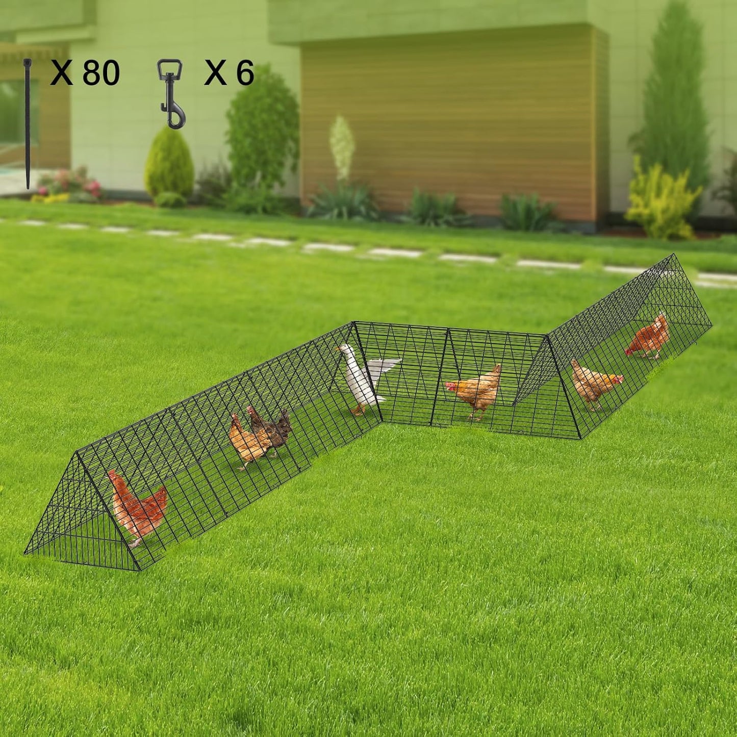 VEVOR Chicken coop with corner frame, 730 x 200 x 61.5 cm, suitable for ducks, rabbits, poultry cage - QUORE
