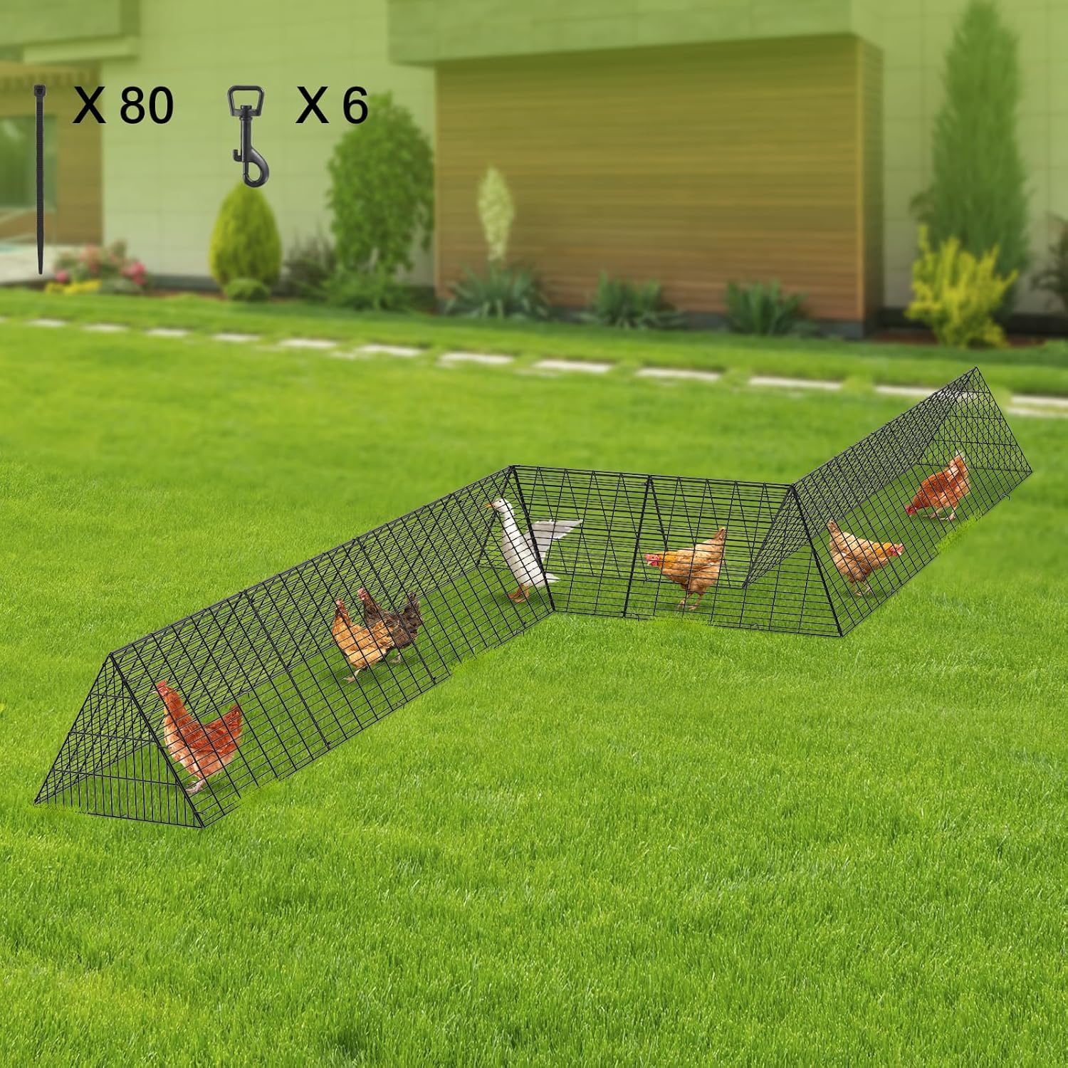 VEVOR Chicken coop with corner frame, 730 x 200 x 61.5 cm, suitable for ducks, rabbits, poultry cage - QUORE