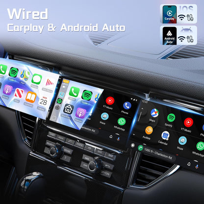 DAB/DAB+ dubbele DIN-autoradio met draadloze Carplay Android Auto Mirror Link, 7-inch touchscreen, 2-DIN-autoradio met Bluetooth, FM EQ, USB/AUX/SWC achteruitrijcamera