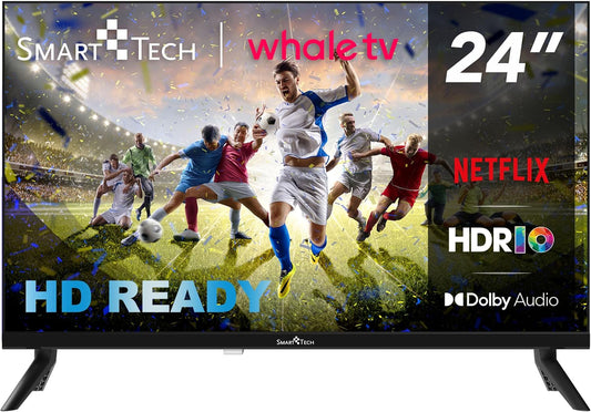 Smart Tech 24 inch (60 cm) HD LED TV Whale OS-24HH01V- Molotov, Netflix, Prime Video, Disney+ 3 x HDMI - 2 x USB -Dolby Digital+